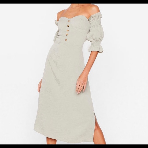 Nasty Gal Sage Midi Sweetheart Dress 👗 - Picture 3 of 9